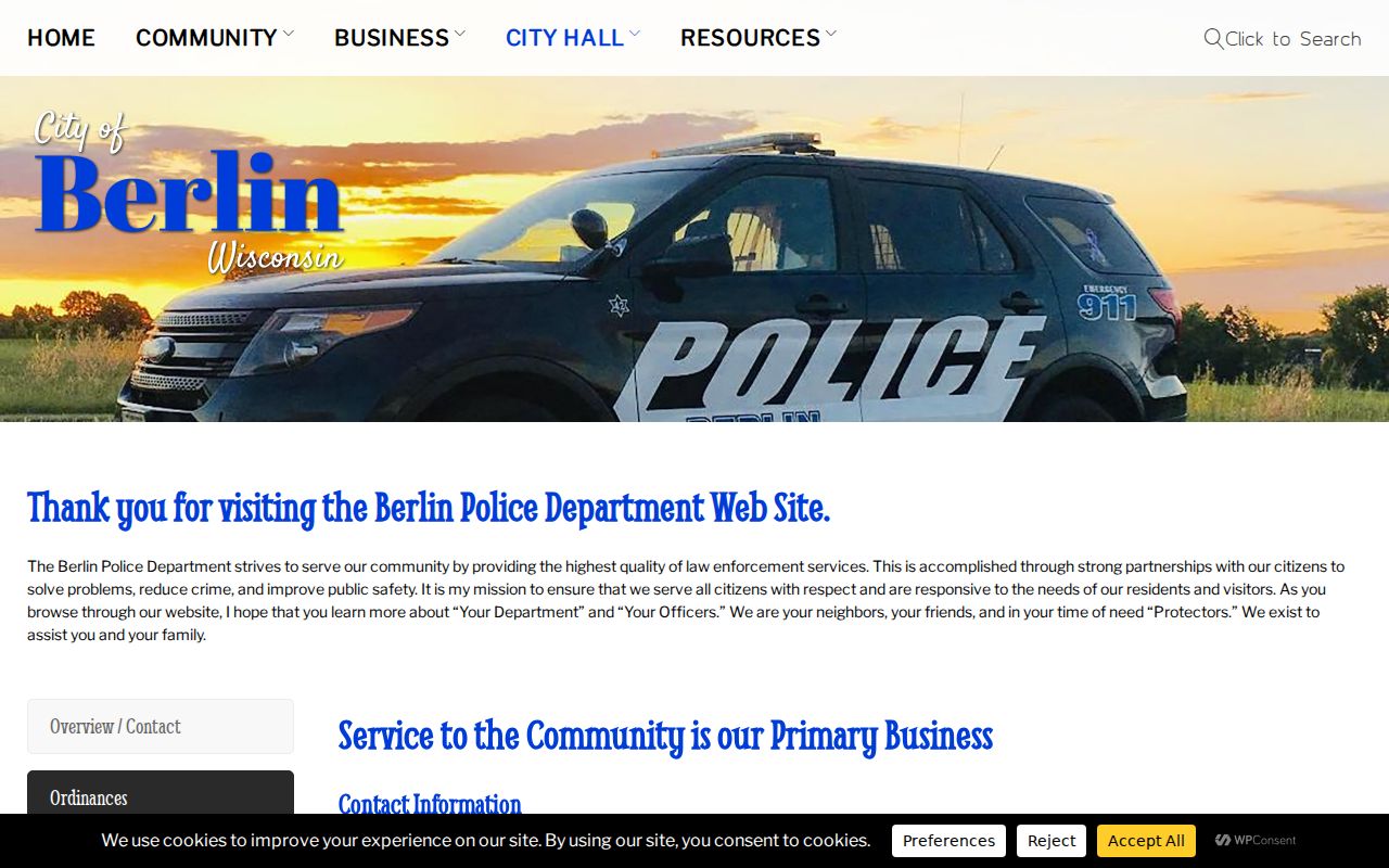 Berlin Police notice directing municipal court payments elsewhere