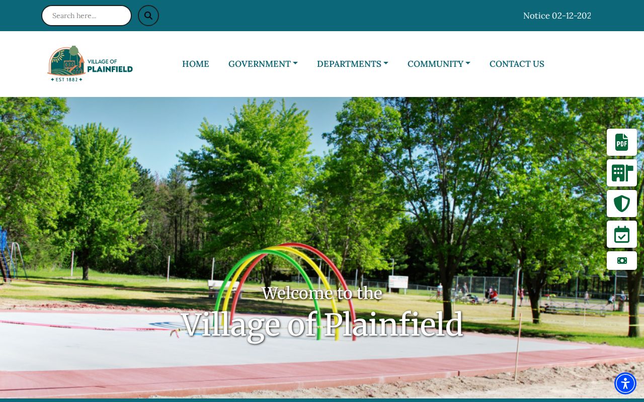 Plainfield court records and the official village office website